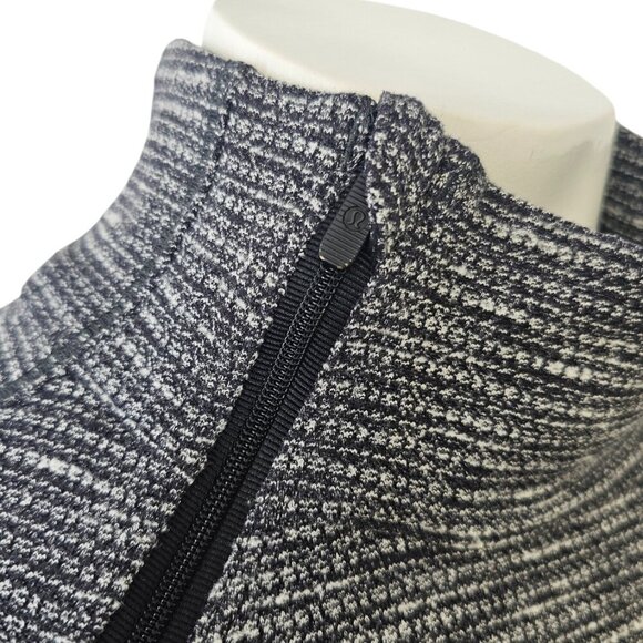 Lululemon Brisk Running 1/2 Zip Coco Pique Black White, Pullover, Long Sleeve - Picture 6 of 7